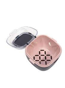 1pc Double-Layer Portable Dental Retainer Box, ABS Sealed Orthodontic Retainer Storage Box, Invisible Retainer Orthodontic Retainer Storage Box, Odorproof, Moisture-Proof, Compact Design, No Battery Required, Suitable For Home And Travel Use, Portable Denture Storage Box, Home Organization Storage Box, Double-Layer Dental Box, Retainer Box, Invisible Retainer Storage Box, Summer Travel Tooth Protection Box