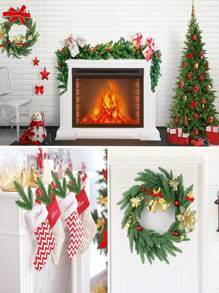 10pcs Artificial Pine Branches, Fake Pine Stems, Green Pine Branches For Christmas Wreaths, Christmas Trees, Closet DIY, Winter Home Decor - Multicolor - View 12