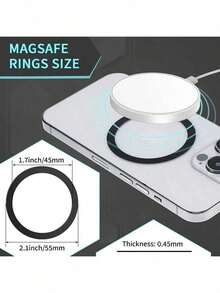 5pcs Magsafe Ring Metal Ring Sticker Magnetic Ring Phone Holder Accessories - Black - View 8