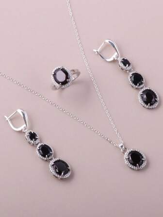 4 pièces Set de bijoux avec strass