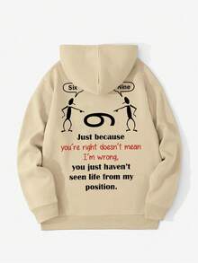 Men's Casual Slogan Print Hoodie With Pockets, Autumn/Winter