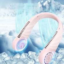 Neck Hanging USB Rechargeable Bladeless Fan, Portable Mini Personal Fan With Display