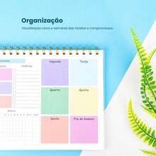 Weekly Desk Planner Notebook With Divisions For Task Organization - 50 Sheets Back To School - 彩色 - 查看 5
