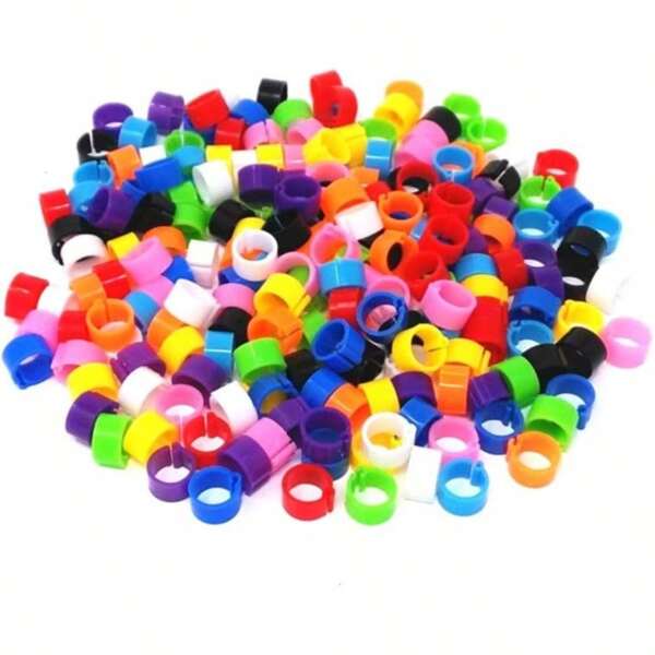 300pcs 8mm Pigeon Leg Bands - Plastic Multi-Color Leg Clips For Poultry Chickens Quails (Mixed Colors) Quail Leg Bands (Clip-On) For Chicks, Quails And Goats.