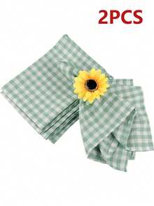 2/6/12/240pcs Casual Fresh Plaid Napkins, Skin-Friendly Absorbent Reusable Washable, Suitable For Living Room, Dining Room, Party, Daily Home Decor