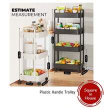 Small Cart Storage Rack, Living Room Floor Standing Children's Toy Snack Rack, Household Movable Multi-Layer Storage Rack - White - View 5