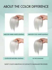 Extensões de Cabelo Invisíveis com Presilha para Mulheres - Toupeiras de Cabelo Humano 100%, Degradê Cinza a Branco Reto, Estilos A01 e A02, Perfeito para Cabelos Finos, Aparência Natural, Solução para Espessura do Cabelo | Aparência Natural | Presilhas de Fixação Seguras