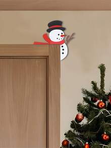 1 pieza Decoración de marco de puerta de madera de Navidad, Decoraciones de marco de puerta con diseño de muñeco de nieve de Navidad, Decoraciones de Navidad para el hogar 2025, Regalos de Navidad, Decoraciones de puerta de Navidad, Regalos de Año Nuevo 2026, Decoración para vacaciones y días festivos, Decoración versátil para habitaciones, Decoración diaria para marcos de puertas