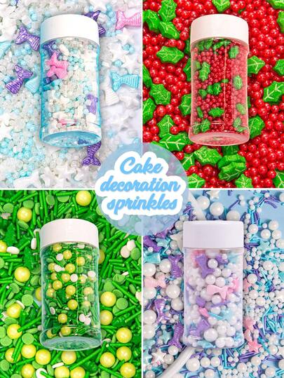 1 Set (85g/3oz) Decoraciones para pasteles con tema de verano - Chispas coloridas y formas de estrella, ideal para pasteles de cumpleaños y mesas de postres de fiestas de verano