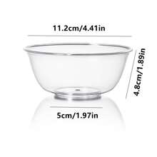 10/25 Pastry Bowls, Transparent Bowls, Salad Bowls, Kitchen Seasoning Plates, Soy Sauce Plates, Vinegar Plates, Suitable For Parties, Snacks, Food And Fruit Bowls, Used To Hold Ice Cream, Desserts, Soups, Snacks, Household Or Event Party Supplies - Multicolor - View 2