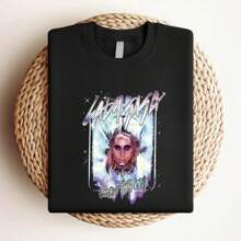 Camiseta de 180g de algodón puro con estampado del álbum "Born This Way" de 2011, de cuello redondo, manga corta, versátil, con diseño gráfico ligeramente estilizado, ropa de moda casual para mujer, elástica, unisex, cómoda, ropa de calle transpirable y suave para uso diario