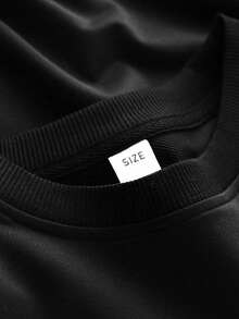 2pcs Set Boy Street Cool Splash - Ink Letter Sweatshirt Set, Soft & Comfortable, Spring & Autumn Daily Casual Wear - Black - View 6