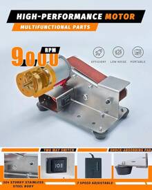 Mini Belt Sander, 15 °   Electric Belt Sander Knife Making Supplies, 7 Adjustable Speed Electric Knife Sharpener, Power Belt Sanders For Woodworking, Metal Working DIY, Belt Grinder & Small Sander