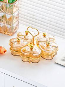 1pc Heart-Shaped Compartment Snack Plate, Dessert Dish, Fruit Tray For Living Room Coffee Table, Modern Candy Dish, Nut Dish, Fruit Plate, Dry Fruit Storage Box - Multicolor - View 15
