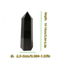 1 pieza Torre grande de obsidiana negra natural - Pilar hexagonal grande para decoración del hogar, meditación y espiritualidad, con acabado brillante pulido, idea de regalo de cumpleaños única