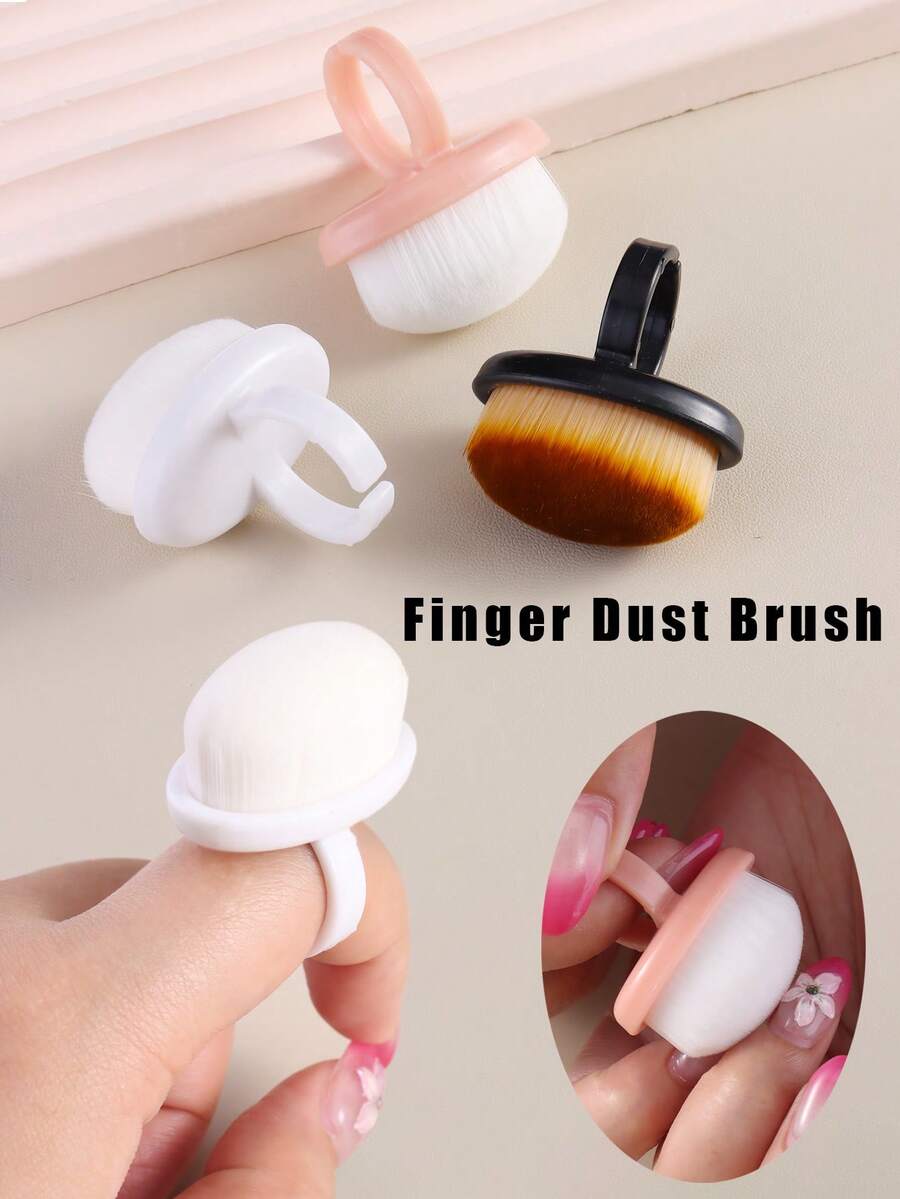 专业美甲化妆除尘刷，符合人体工学的指环设计，圆形刷头搭配超细柔软刷毛，可精准清洁指甲表面，并适用于精细美甲创作，是美甲沙龙和居家必备的美容工具。 - 彩色 - 查看 1