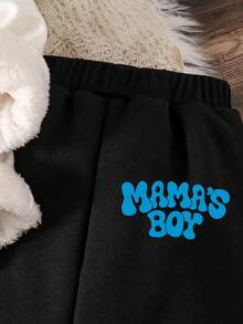 Tween Boy Cartoon Print Warm Hoodie And Sweatpants Set - White - View 6