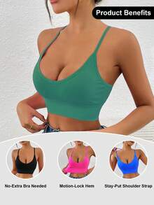 LianShengFa 4 Stück rückenfreie Criss-Cross Träger Wireless High Stretch Alltagsbüstenhalter, mittlerer Halt nahtlose Sporttops, atmungsaktive komfortable Yoga-BHs