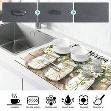 3pcs Stove Mat, Flower Vase Draining Mat, Bring Texture To Kitchen, Trivet, Dish Drying Mat, Heat Resistant, Non-Slip, Scratch-Resistant, Easy To Clean, Suitable For Stove, Countertop, Cabinet, Dishwasher, Washing Machine, Dryer, Induction Cooker And Ironing Board, Glass Ceramic Stove Protector, Heat Resistant Non-Slip Stove Cover, Coffee Mat, Coffee Maker Mat - Multicolor - View 4