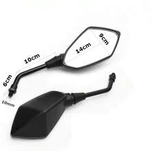 2 Pc Motorcycle Rearview Mirror Universal Sports Handlebar 10mm Vmingo - Black - View 7