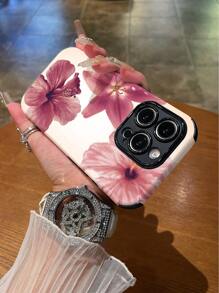 1 pieza Nuevo estuche de teléfono híbrido suave de TPU + PC a prueba de golpes y antideslizante con elementos románticos de color rosa dulce, patrón de conchas y estrellas de mar, compatible con Apple 16/16 Plus/16 Pro/16 Pro Max
