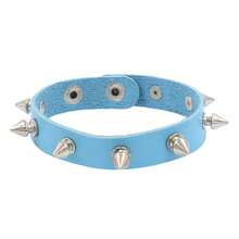 1 件女士哥特铆钉项链，深色 E 女孩万圣节项链，原宿颈链时尚朋克 PU 皮革多尖颈链颈链颈环男士珠宝