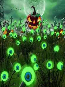 2pcs/4pcs Outdoor Solar Halloween-Themed Eyeball Lights, Green And Red 6-Eye Horror Eyeball Lights, Ghost Eye Lights, With Waterproof Box ABS Resin Sturdy Material + Stainless Steel Corrosion Resistance, Suitable For Garden Haunted House Decoration, Outdoor Courtyard Festival Home Decoration And Funny Lamp Posts, Lawn Garden Decoration And Wind Lamp Posts, Halloween Party Gift (300mah)
