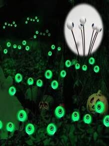2pcs/4pcs Outdoor Solar Halloween-Themed Eyeball Lights, Green And Red 6-Eye Horror Eyeball Lights, Ghost Eye Lights, With Waterproof Box ABS Resin Sturdy Material + Stainless Steel Corrosion Resistance, Suitable For Garden Haunted House Decoration, Outdoor Courtyard Festival Home Decoration And Funny Lamp Posts, Lawn Garden Decoration And Wind Lamp Posts, Halloween Party Gift (300mah)