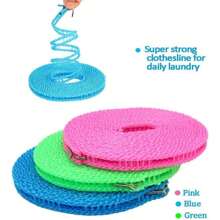 1pc Solid Windproof Clothesline,3 Meters/5m/8m/10m Portable Clothesline, Upgraded Thicker Clothesline, Non-Slip & Anti-Wind Drying Rope, Camping Clothesline, Indoor/Outdoor Laundry Supplies, Outdoor Camping Accessory, Bathroom/Dormitory Supplies, Random Color