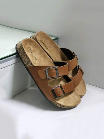 Sandalias tipo mula con suela de corcho suave y cómoda, para hombres y mujeres, parejas, para uso en verano, exterior y playa