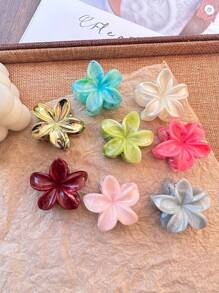 8 件/套 4 厘米小雏菊花发夹 - 大理石纹理波浪花卉设计 - 马尾辫爪夹 - 甜美可爱风格 - 适合日常佩戴