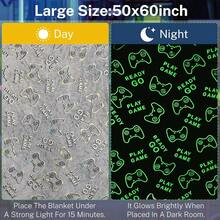 男孩游戏毯礼物，游戏控制器柔软盖毯，适合 3-14 岁儿童幼儿青少年生日，男孩游戏室装饰毯 50 英寸 X 60 英寸 - 灰色遊戲手柄 - 查看 8