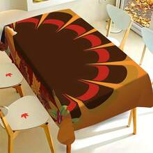 1/20 Stücke Herbst Thanksgiving Tischdecke, luxuriöser farbenfroher Kurven Hintergrund mit orangefarbenen Kürbissen und Ahornblatt Muster, geeignet für Restaurant, Küche, Thanksgiving Dekoration, Feiertags-Party Grundausstattung, perfekt für Heim-Dekoration