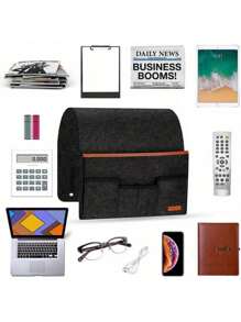 1 pieza Bolsa colgante de fieltro para mesita de noche, organizador colgante para el borde de la cama del dormitorio, diseño multifuncional que ahorra espacio para organizador de almacenamiento de mujer, artículos esenciales de viaje, regreso a la escuela, almacenamiento de dormitorio, decoración de otoño