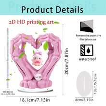 1/6 Stücke Halloween Schädel Tischdekoration Kunst, 2D Acryl Tischdekoration Ornamente, rosa Schädel Liebesgeste Dekoration Design, hängende süße kleine Geist Hängedekoration ideal für Heim Dekoration, Hof Garten, Halloween Atmosphäre Requisiten, geeignet für Studium, Wohnzimmer, Küche, Badezimmer Dekoration Büro, Studentenwohnheim Tischkunst, Halloween Weihnachtsparty Kostümzubehör und Überraschungsgeschenke - Verschiedenfarbig - Übersicht 3