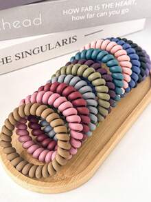 20/10/5/1pc (Random Color) Matte Spiral Hair Ties, Women Large Elastic Hair Bands, High Stretch Seamless Hair Ties For Ponytail, Bun, Scrunchies, Hair Accessories For Women, Hair Tools, Beauty Accessories, Curly Hair Accessories For Women, Fall, Travel, Hair Tools, Accessories Women, Hair Stuff,Curly Hair,Scrunchies,Scrunchie,Scrunchies Hair,Curly Hair Accessories