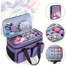 BAFASO Sewing Bag Large Sewing Accessories Organiser Bag Sewing Bag for Sewing Machine Accessories Sewing Accessories Storage Bag Sewing Storage Bag for Travel Purple - Violett - Übersicht 2