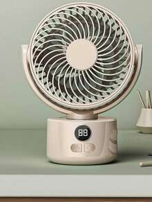 Desk Fan, Tabletop Electric Fan, High-Power Super Quiet Office Desk Mini Portable Fan, Student Dorm Bedside Powerful Cooling Circulating Fan, Rechargeable Long-Lasting
