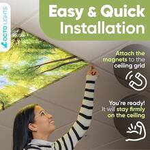 Magnetic Fluorescent Light Covers For Ceiling Lights - Astronomy Cover For Fluorescent & LED Fixture - Must Haves For Teacher Supplies - Classroom, Home, Office Decor - Shield Overhead Lighting - Forest Trees - View 6