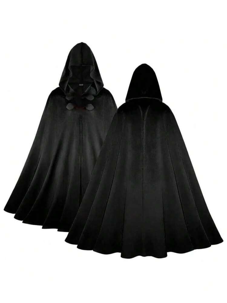 1pc Vintage Hooded Cape, Warrior Costume For Halloween Role Playing Cosplay, Windproof Shawl - Multicolor - View 8