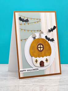 1 Packung Halloween Kürbis Haus Stil Metall Ausstecher für Geburtstag, Hochzeit, Dekoration, Scrapbooking, Papierkunst, DIY, Handwerk, Grußkarten Herstellung, Feiertags Dekoration