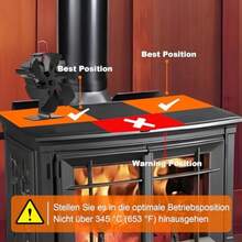 5-Blade Thermal Powered Fireplace Fan, Silent Operation, Heat Circulation