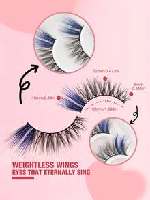 10 Pares de Cílios Postiços Azuis de Falso Vison Macio em Formato de Olho de Gato, Alongam o Canto Externo, Adequados para Festivais, Férias, Encontros e Outras Ocasiões