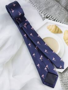 ZONFAZ 1 buah Dasi Pria Gaya Bisnis Serbaguna, Motif Flamingo Merah Muda 6-6,5CM, Cocok untuk Kerja, Pakaian Sehari-hari, dan Acara Pesta - Navy Blue - View 7