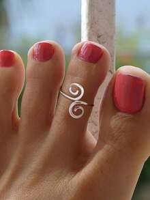 1 pieza Anillo de dedo del pie de plata de ley 925, joyería corporal delicada, adecuada para que las niñas se decoren en bailes y fiestas, regalo exquisito para los seres queridos - Bucle para los dedos del pie con envoltura inversa - Ver 2
