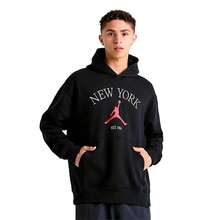 Nike Jordan New York City Pullover Hoodie Black/White-Red HF1489-010 Men's - Black - View 4