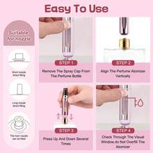 Portable Perfume Atomizer - Refillable Travel Perfume Bottle 5ml Spray Bottle - Refillable Mini Perfume Bottle - Refillable Leakproof Travel Perfume Atomizer - Bottom Direct Filling Perfume Dispenser Self-Pump Spray Bottle Aluminum Push-To-Drink Perfume Bottle - Multicolor - View 7