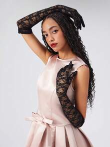 1 Paar lange formelle Spitzenhandschuhe als Brautaccessoire, Herbst Accessoires