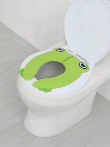 1 件卡通儿童便携式折叠旅行马桶座圈带防滑垫和防位移扣如厕训练马桶座圈可折叠可洗马桶垫适用于幼儿男孩女孩 - 彩色 - 查看 12