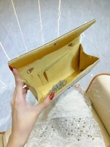 Women's Evening Clutch Rhinestone Clutch Shiny Shoulder Bag Pearl Purse Suitable For Party Wedding Date - 銀色 - 查看 6